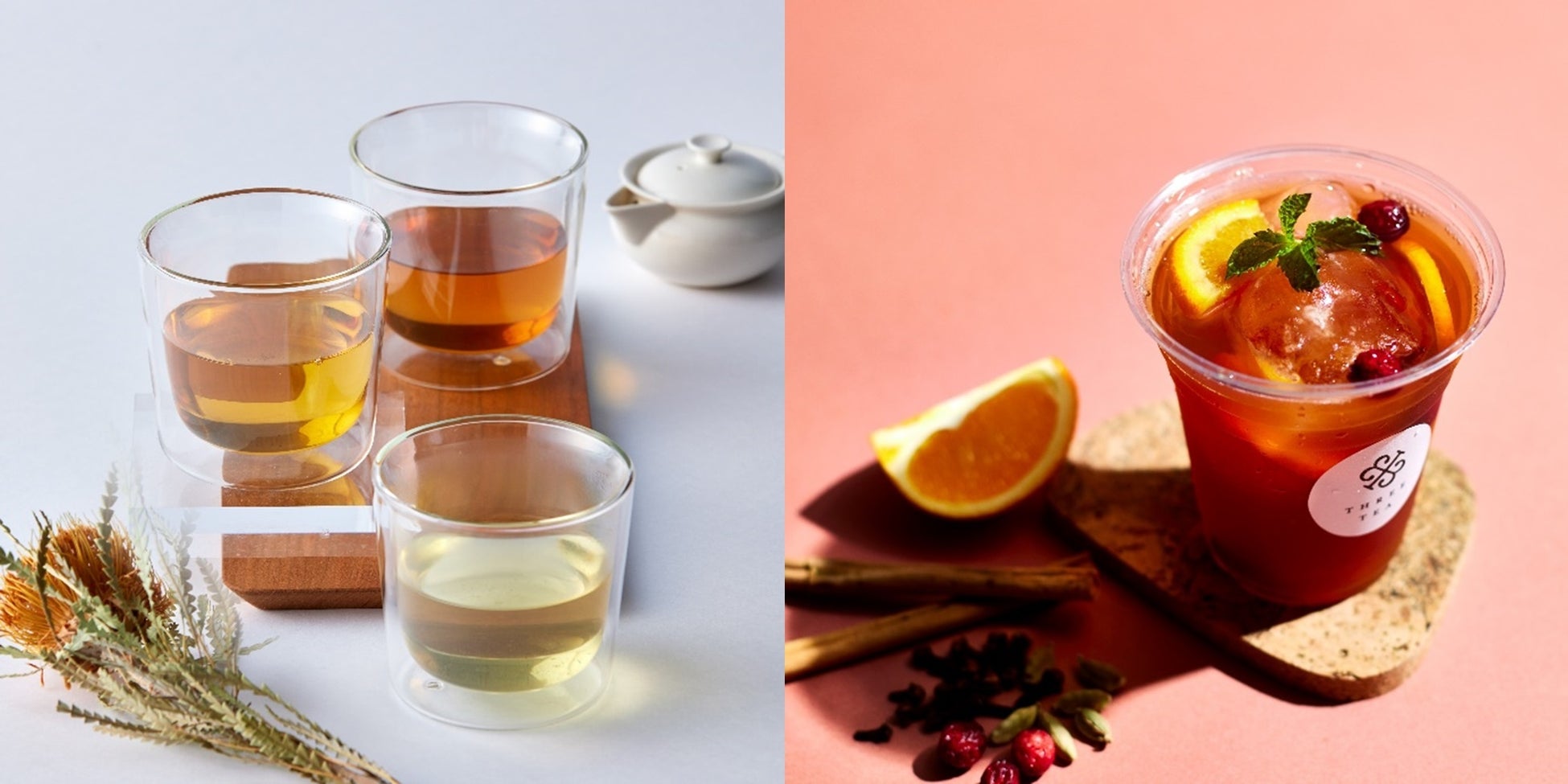 お茶専門カフェTHREE TEAより台湾をテーマにした秋を彩る新ドリンク「台湾三大烏龍茶飲み比べ」「台湾紅茶サングリア」を9月20日（水）より発売
